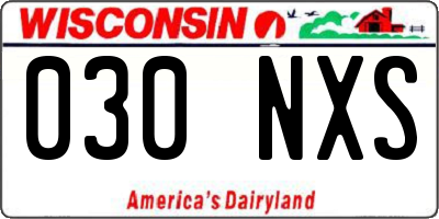WI license plate 030NXS