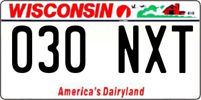 WI license plate 030NXT