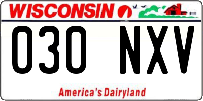 WI license plate 030NXV
