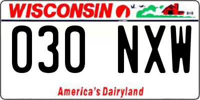 WI license plate 030NXW