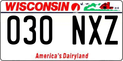 WI license plate 030NXZ