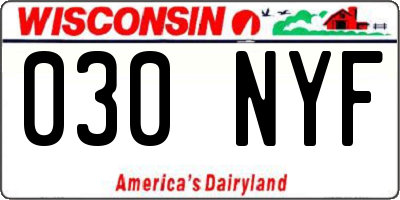 WI license plate 030NYF