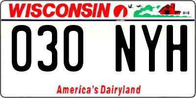 WI license plate 030NYH
