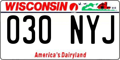 WI license plate 030NYJ