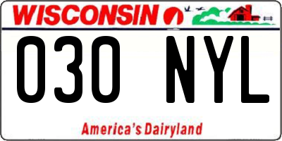 WI license plate 030NYL
