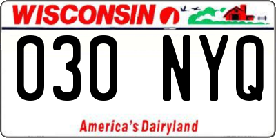 WI license plate 030NYQ