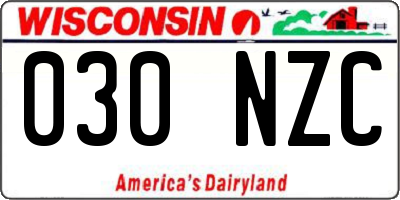 WI license plate 030NZC