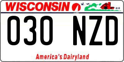 WI license plate 030NZD