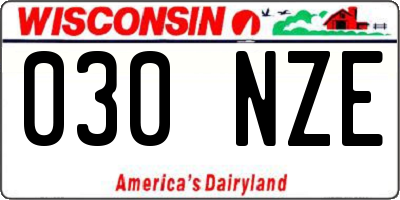 WI license plate 030NZE