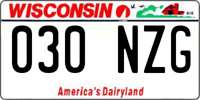 WI license plate 030NZG