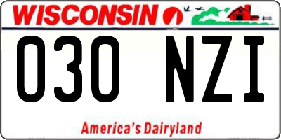 WI license plate 030NZI