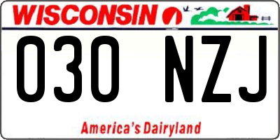 WI license plate 030NZJ