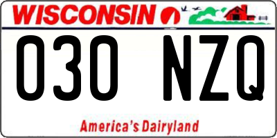 WI license plate 030NZQ