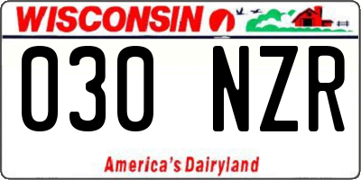 WI license plate 030NZR