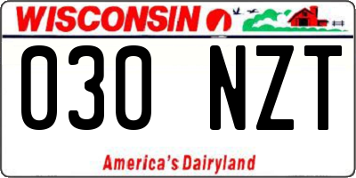 WI license plate 030NZT