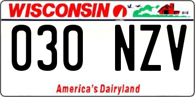 WI license plate 030NZV