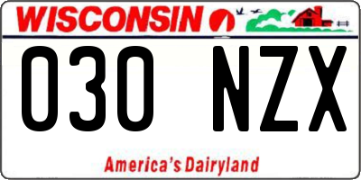 WI license plate 030NZX