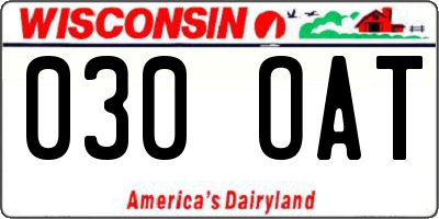WI license plate 030OAT