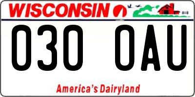 WI license plate 030OAU