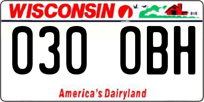 WI license plate 030OBH