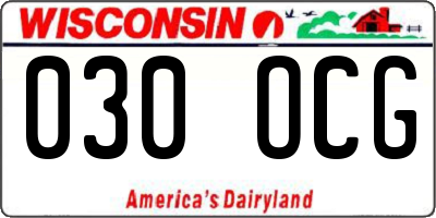 WI license plate 030OCG