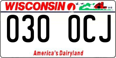 WI license plate 030OCJ