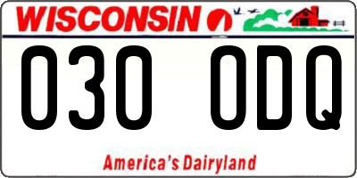 WI license plate 030ODQ