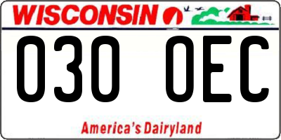 WI license plate 030OEC