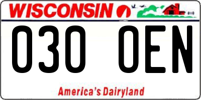 WI license plate 030OEN