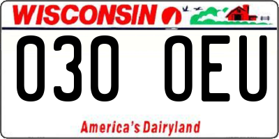 WI license plate 030OEU