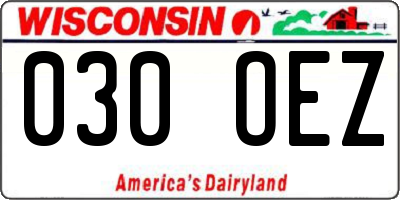 WI license plate 030OEZ