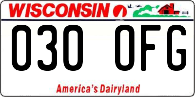 WI license plate 030OFG