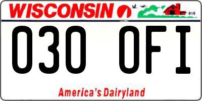 WI license plate 030OFI