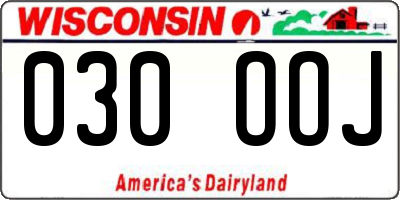 WI license plate 030OOJ