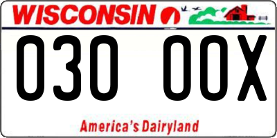 WI license plate 030OOX