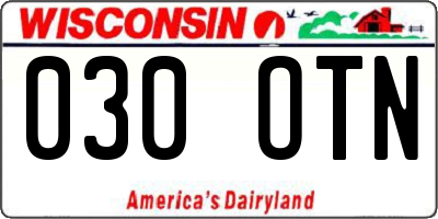 WI license plate 030OTN