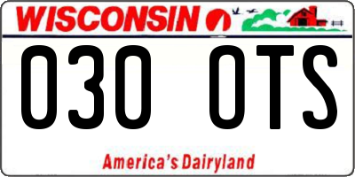 WI license plate 030OTS