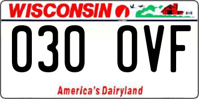 WI license plate 030OVF