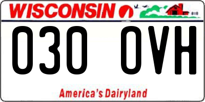 WI license plate 030OVH
