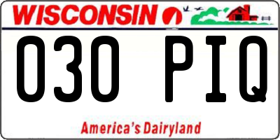 WI license plate 030PIQ