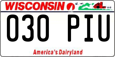 WI license plate 030PIU