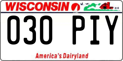 WI license plate 030PIY