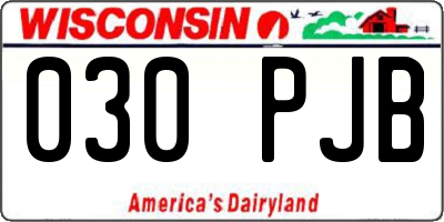 WI license plate 030PJB