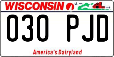 WI license plate 030PJD