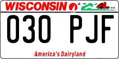 WI license plate 030PJF