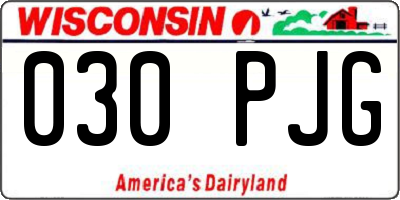 WI license plate 030PJG