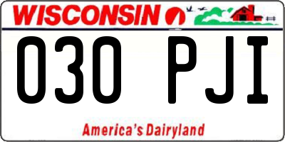 WI license plate 030PJI