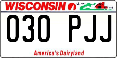 WI license plate 030PJJ