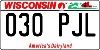 WI license plate 030PJL