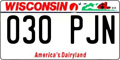 WI license plate 030PJN